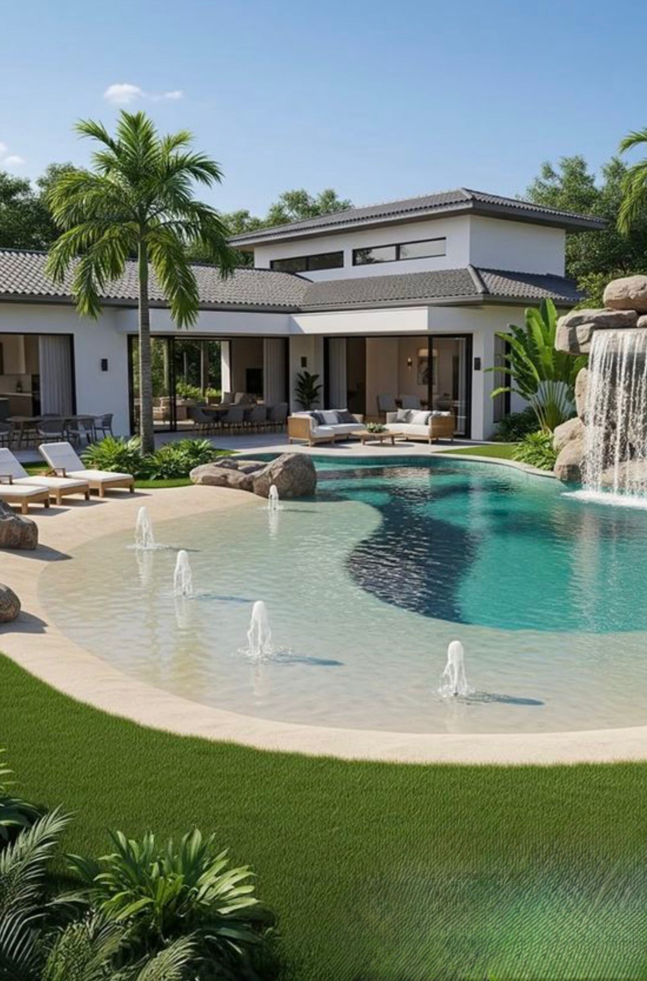 Villa Bahçesi Modern Havuz Projesi